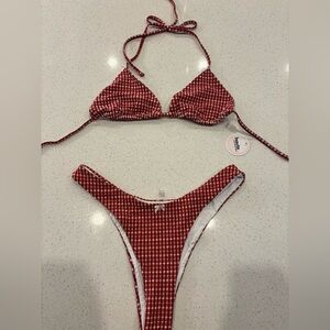 Red Gingham Bikini Set